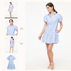 J Crew Striped bubble-sleeve shirt-dress